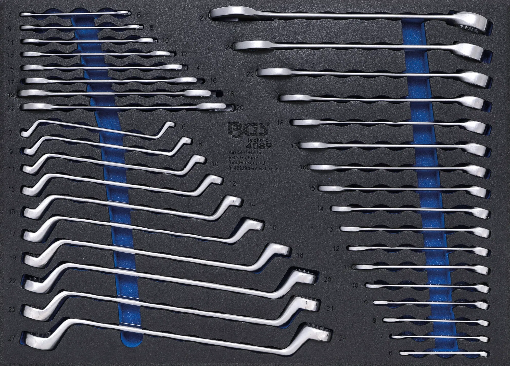 BGS Technic 9-4089 tálcás villás-, csillag-, csillag-villáskulcs készlet, metrikus, 35 részes termék fő termékképe