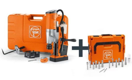Fein KBU 35 QW Structural Steel-Set univerzális mágnesállványos fúrógép felhasználói tartozékkészlettel termék fő termékképe