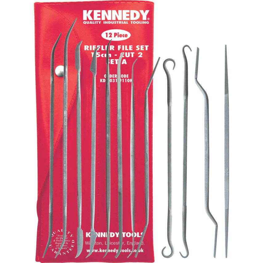 KENNEDY 150 mm ékszerész / ötvös tűreszelő A-készlet, félsimító, 12 részes termék fő termékképe