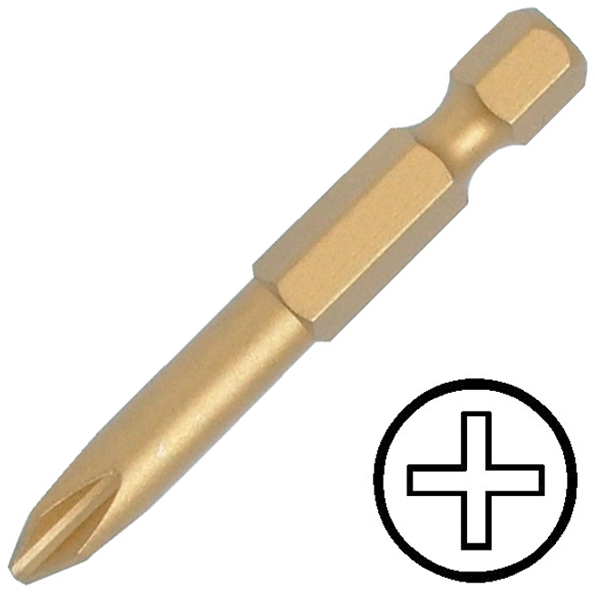 KENNEDY No.2 kereszthornyos titán csavarhúzó bit 1/4" közvetlen meghajtóval, 50 mm termék fő termékképe