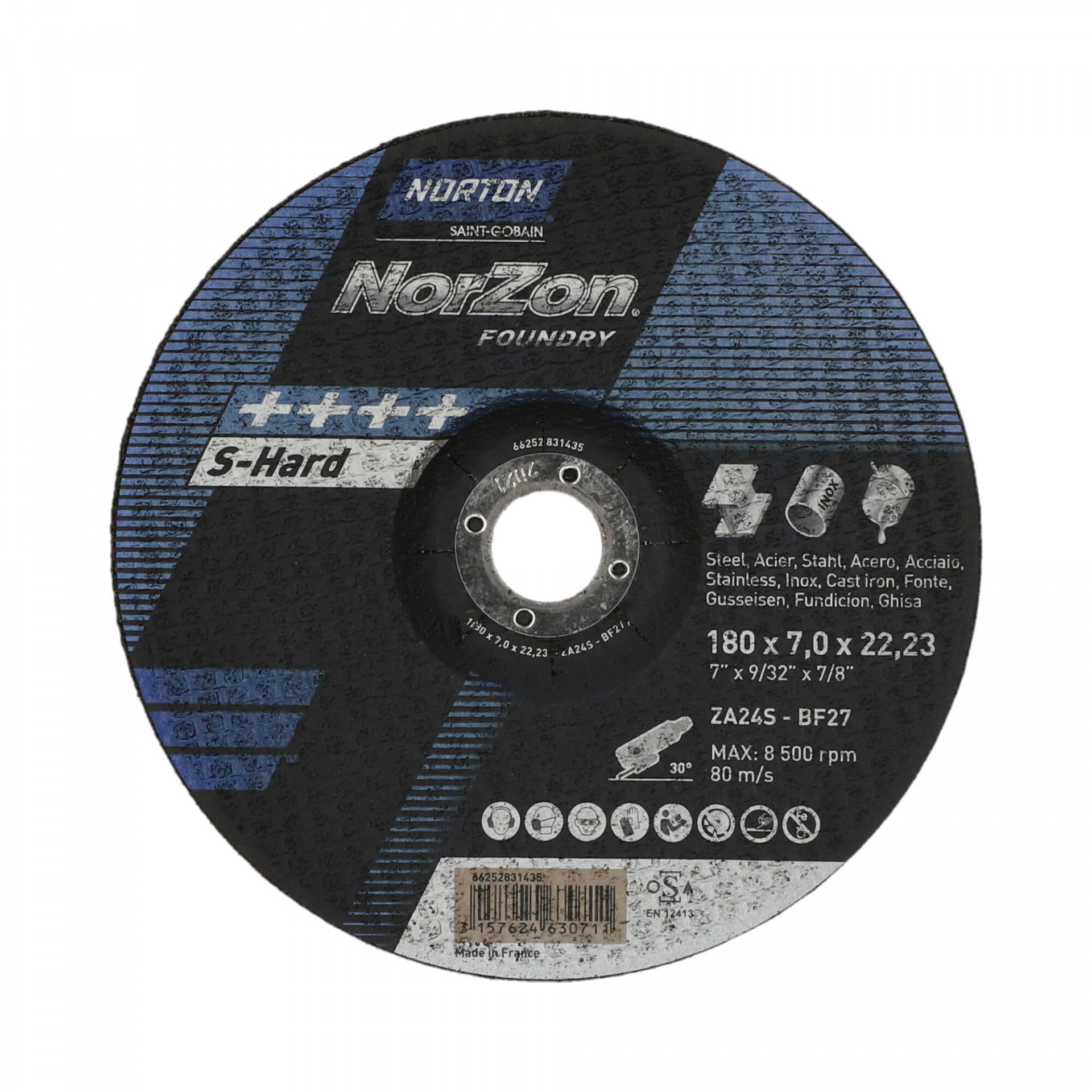 Norton Norzon III Foundry tisztítókorong 180x7,0x22,23mm ZA24S, 25 db/csomag termék fő termékképe