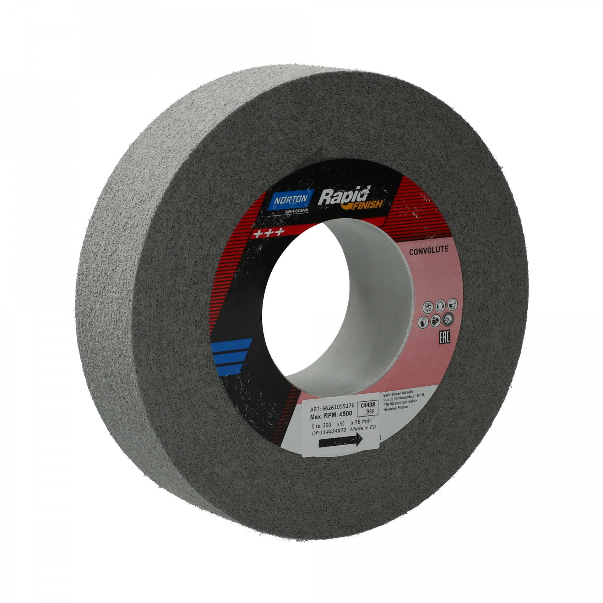 Norton Rapid Finish Series 1000 Long Life rost csiszolókorong 250x12x127mm Fine 8 SiC, 4 db/csomag termék fő termékképe