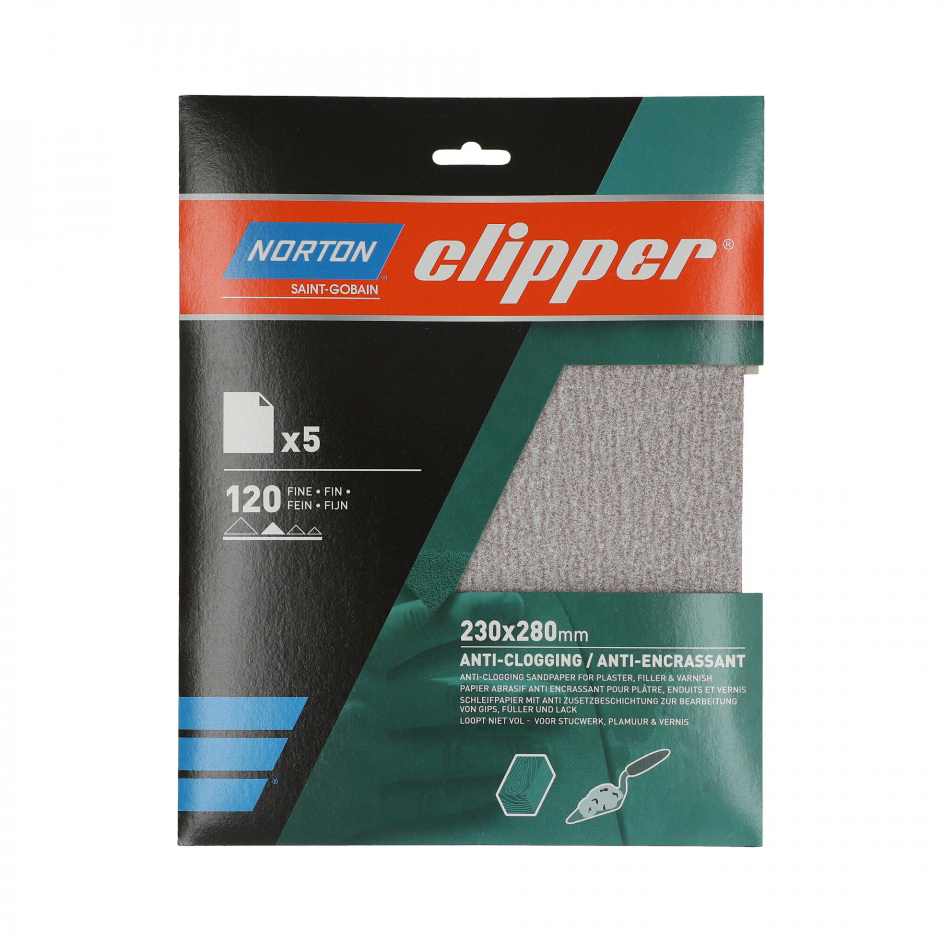 Norton Clipper A275 No-fil® csiszolópapír 230x280mm P120, 10 db/csomag termék fő termékképe