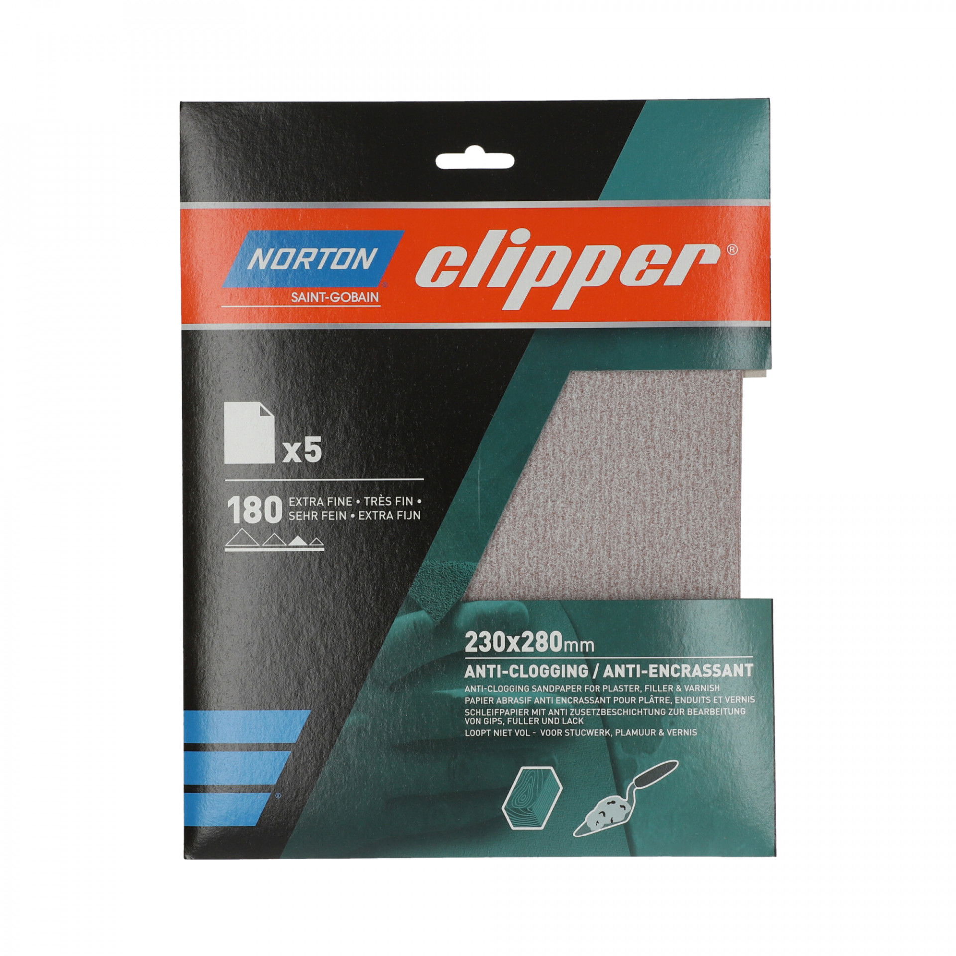 Norton Clipper A275 No-fil® csiszolópapír 230x280mm P180, 10 db/csomag termék fő termékképe