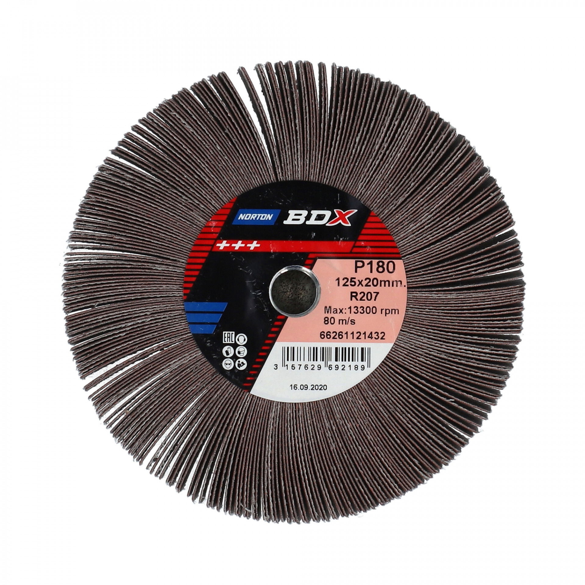 Norton BDX R207 Plus szaturnusz lamellás csiszolókorong Ø125x20xM14 P320, 5 db/csomag termék fő termékképe