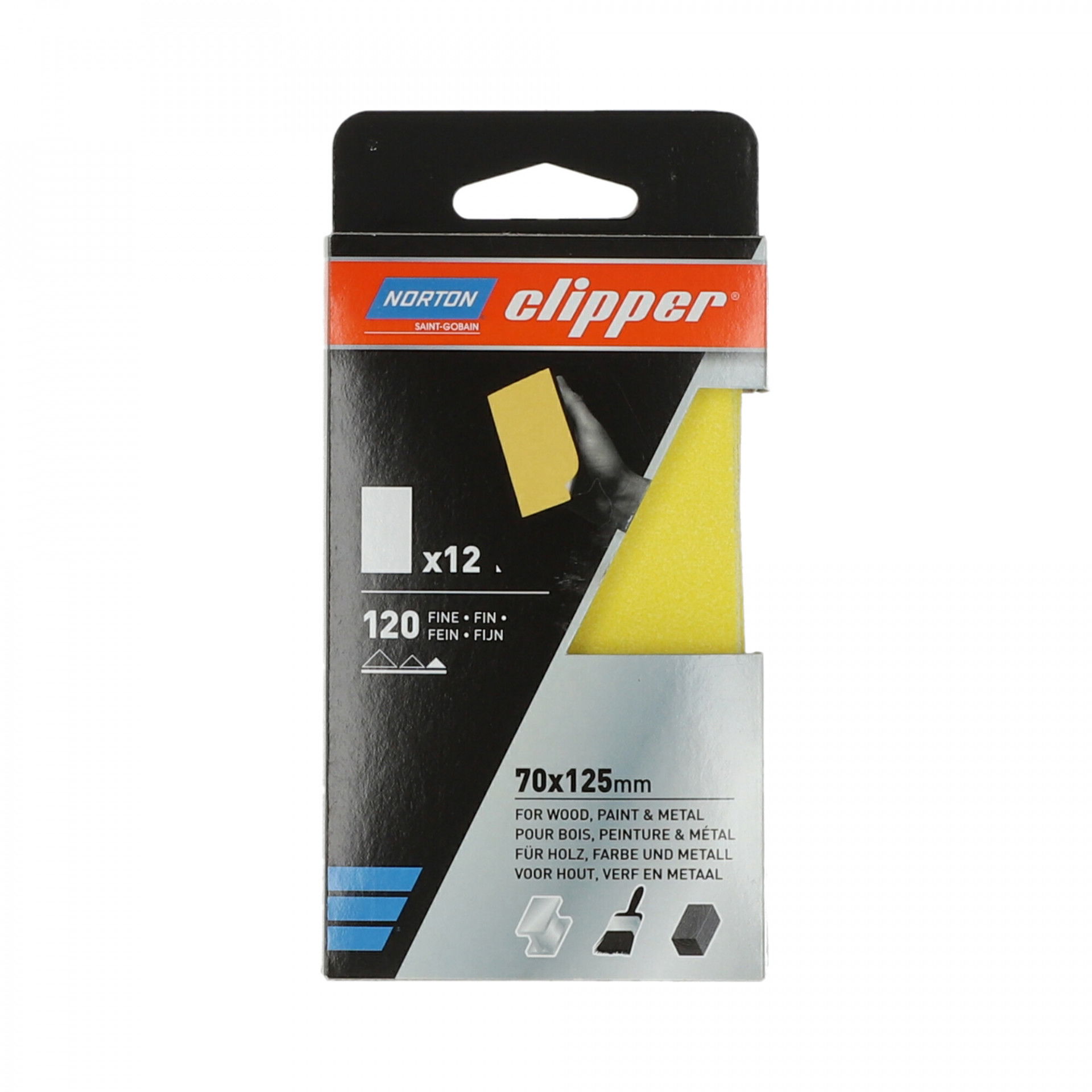 Norton Clipper G131F csiszolóív 70x125mm P120, 5 db/csomag termék fő termékképe