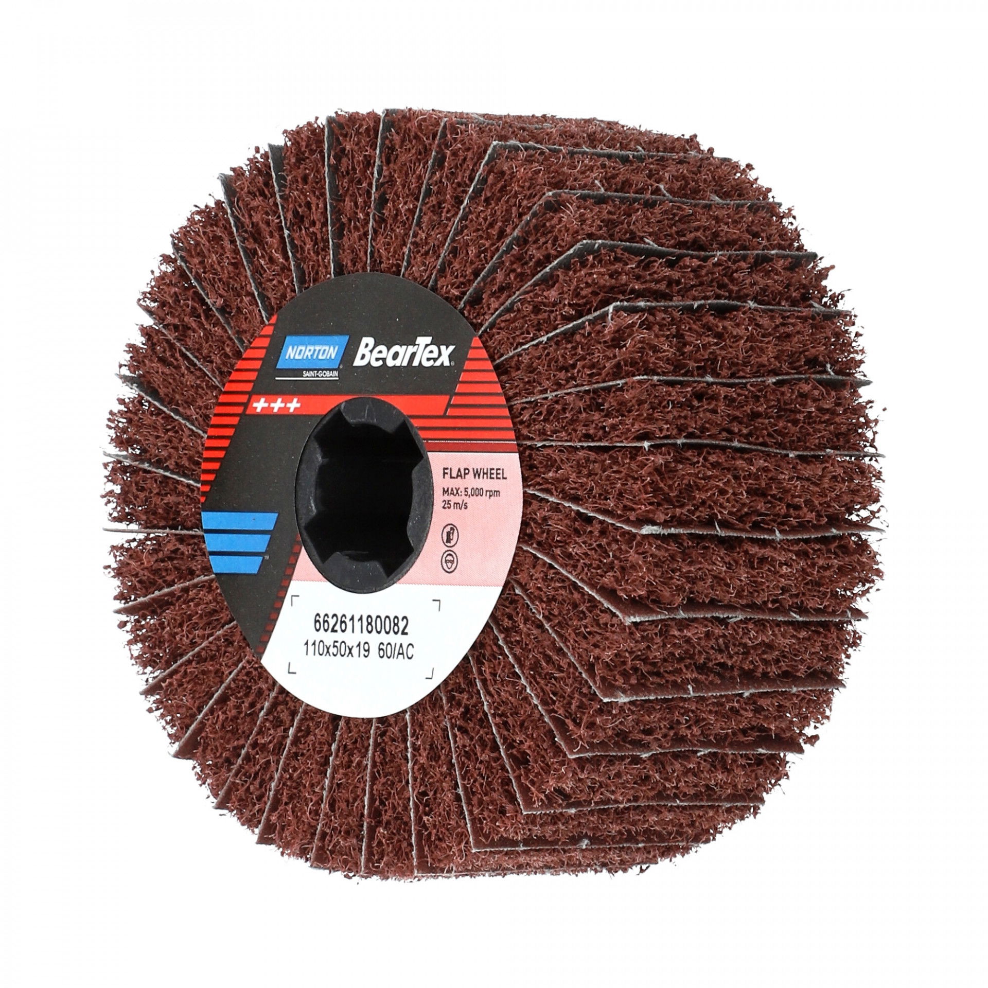 Satinex Beartex kombinált lamellás rost csiszolókorong Ø110x50x19mm Coarse A+P60, 2 db/csomag termék fő termékképe