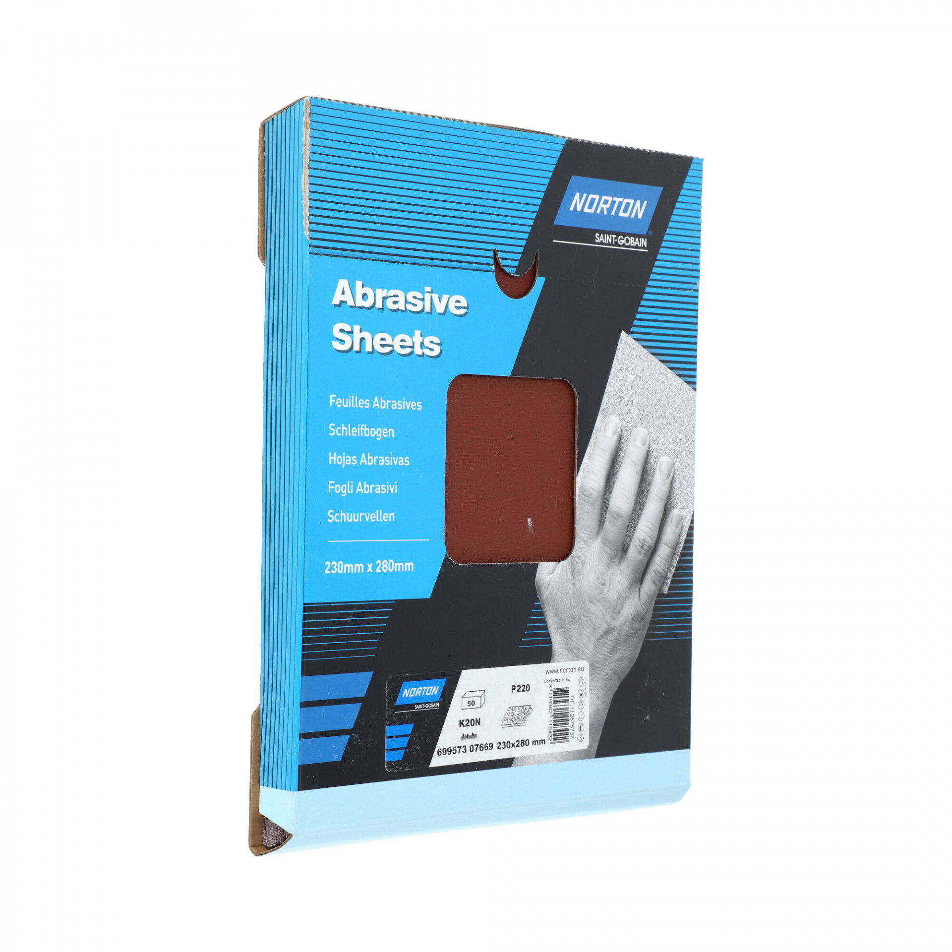 Norton K20N univerzális csiszolóvászon 230x280mm P220, 50 db/csomag termék fő termékképe