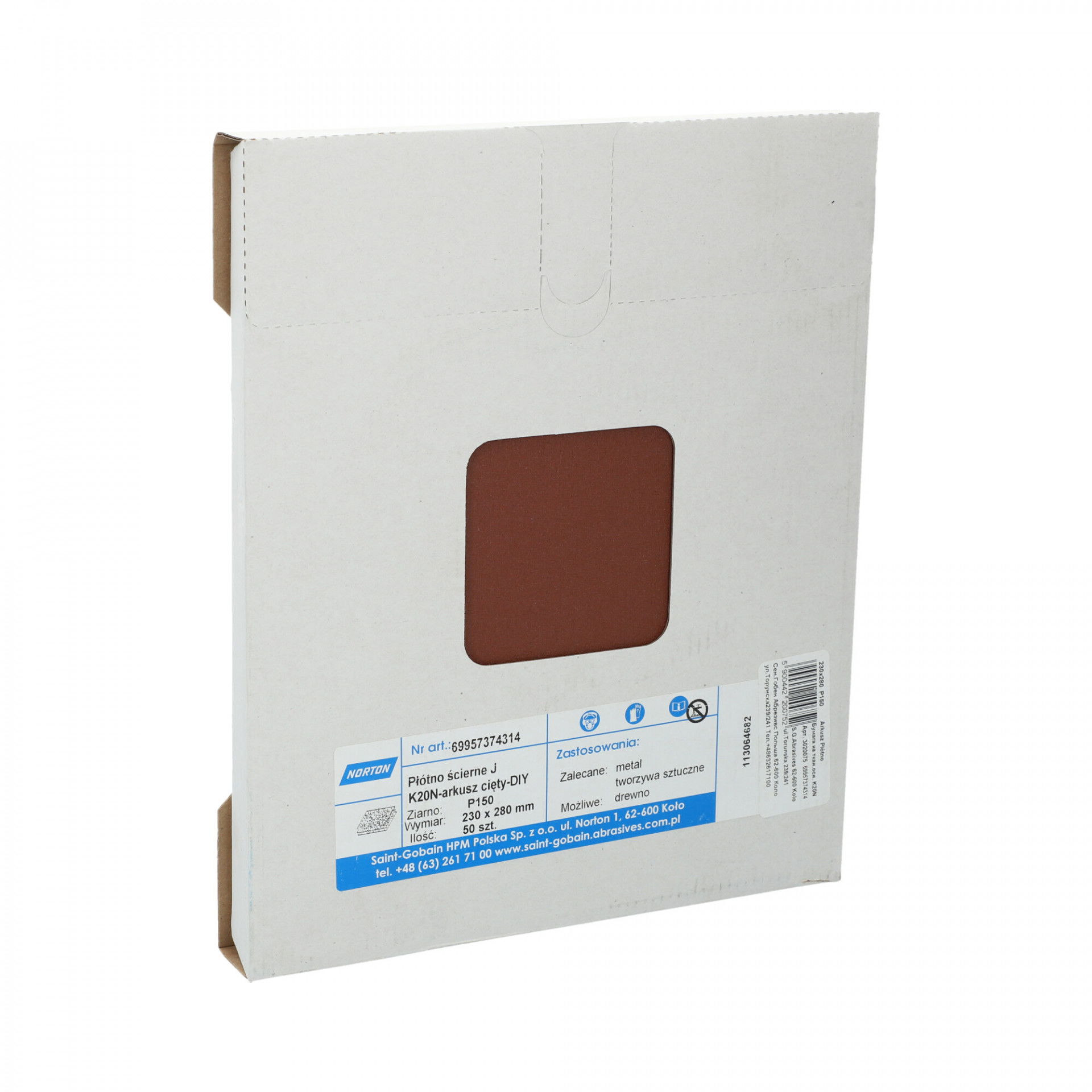 Norton K20N csiszolóvászon 230x280mm P150, 50 db/csomag termék fő termékképe