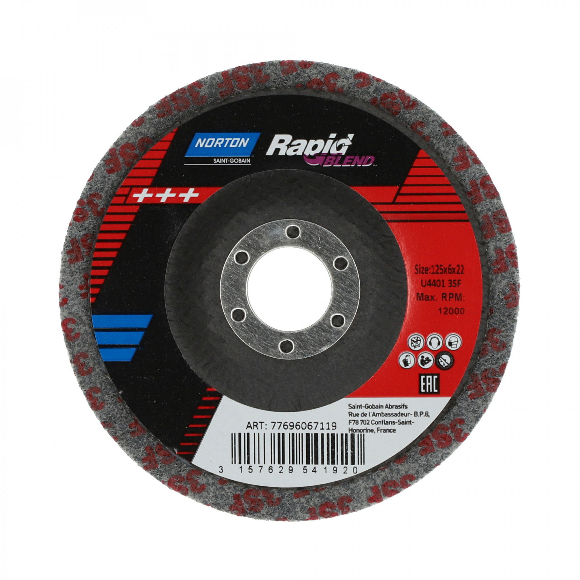 Norton Rapid Blend NEX DPC tisztítókorong Ø115x6x22 mm NEX2SF, 10 db/csomag termék fő termékképe