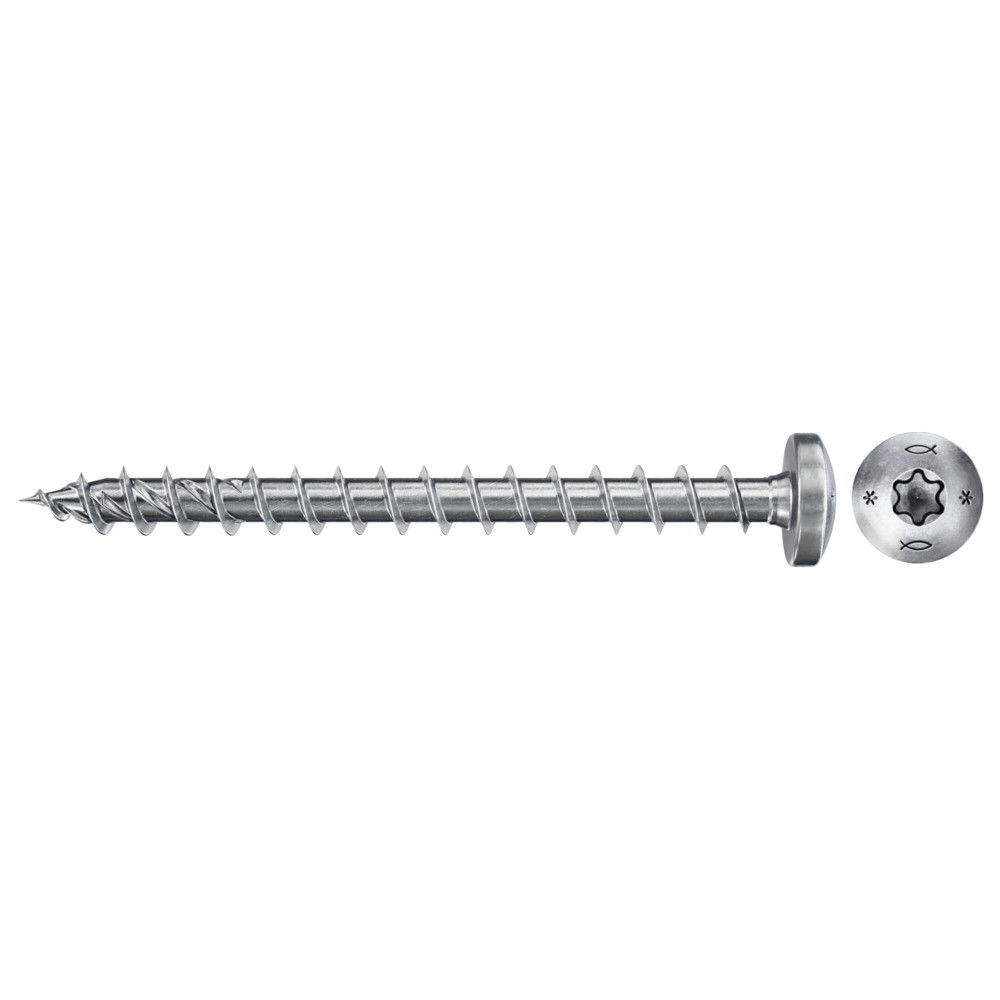Fischer FPF II PTF 5.0 x 40 BC 100 lencsefejű, kékre horganyzott, végigmenetes forgácslapcsavar TX behajtással, 100 db/csomag termék fő termékképe