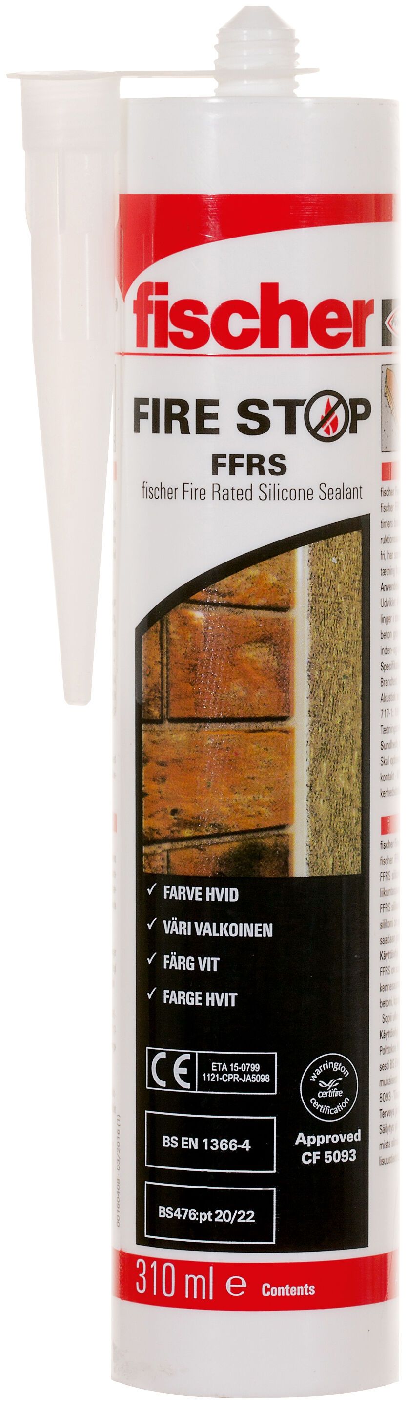 Fischer FFRS tűzálló szilikon tömítőanyag (CS/HU/PL/SK), fehér, 310 ml termék fő termékképe