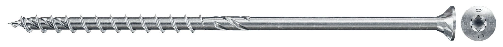 Fischer PowerFast FPF II CTP 8.0 x 260 BC 50 süllyesztett fejű, kékre horganyzott részmenetes szerkezetépítő csavar TX behajtással, 50 db/csomag termék fő termékképe
